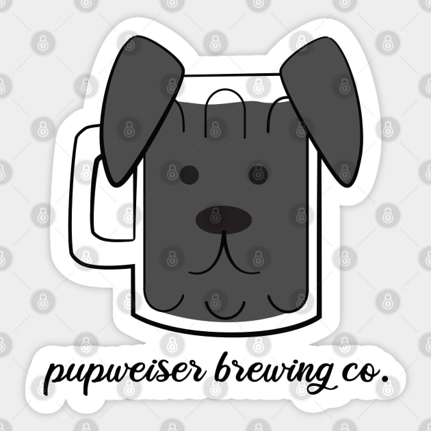 Pupweiser Brewing Co. Black Lab Sticker by bettyjane88
